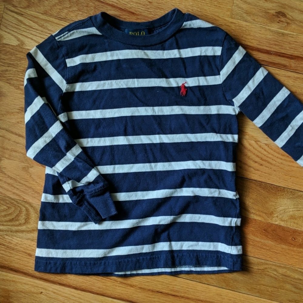 Boys Ralph Lauren Striped Long Sleeve tee